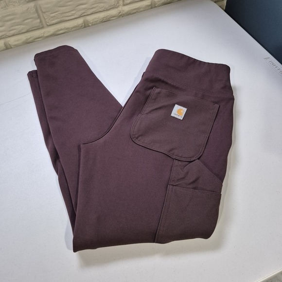 Carhartt Pants - Carhartt Leggings Womens Medium 8 10 Maroon Wine Cargo Force Double Knee Fitted
